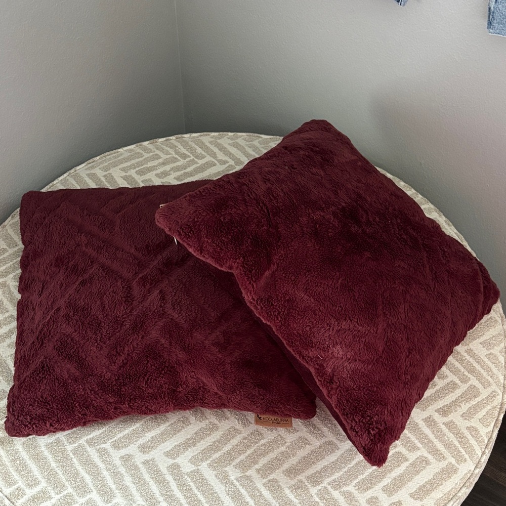 Koolaburra Burgundy Plush Pillow Cases (pillows not included)